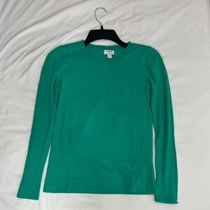 J. Crew Women's Bright Teal Long Sleeve Crewneck Top